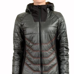 Scuderia Ferrari Women's Gray Hooded Lightly Insulated Softshell Parka Jacket